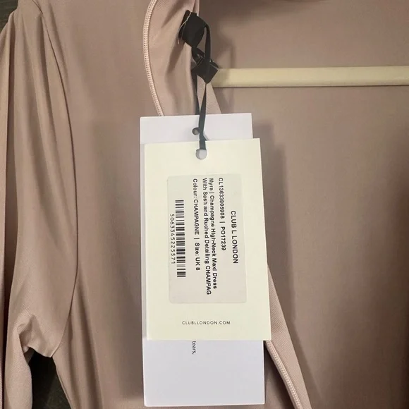 Club L London Cream Long Sleeve Maxi Dress - Picture 6 of 6